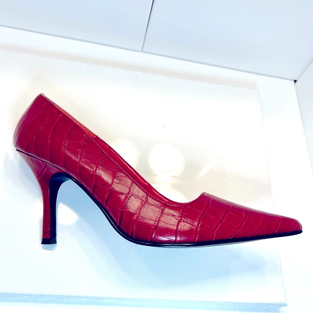 Expressions Red Textured Heels